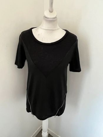 Blouse noire en lin Sandro S