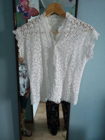 Chemisier bouton dentelle