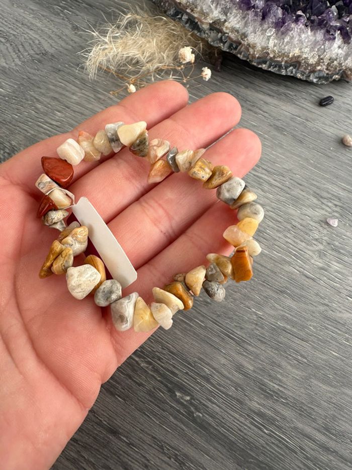 Bracelet en agate crazy lace véritable du Mexique – Pierre naturelle - photo numéro 4