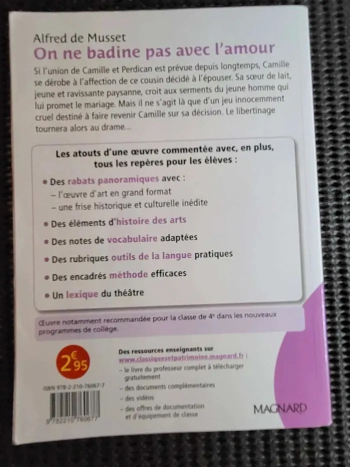 Livre  On ne badine  pas avec l'amour  de Algred de Musset - photo numéro 3
