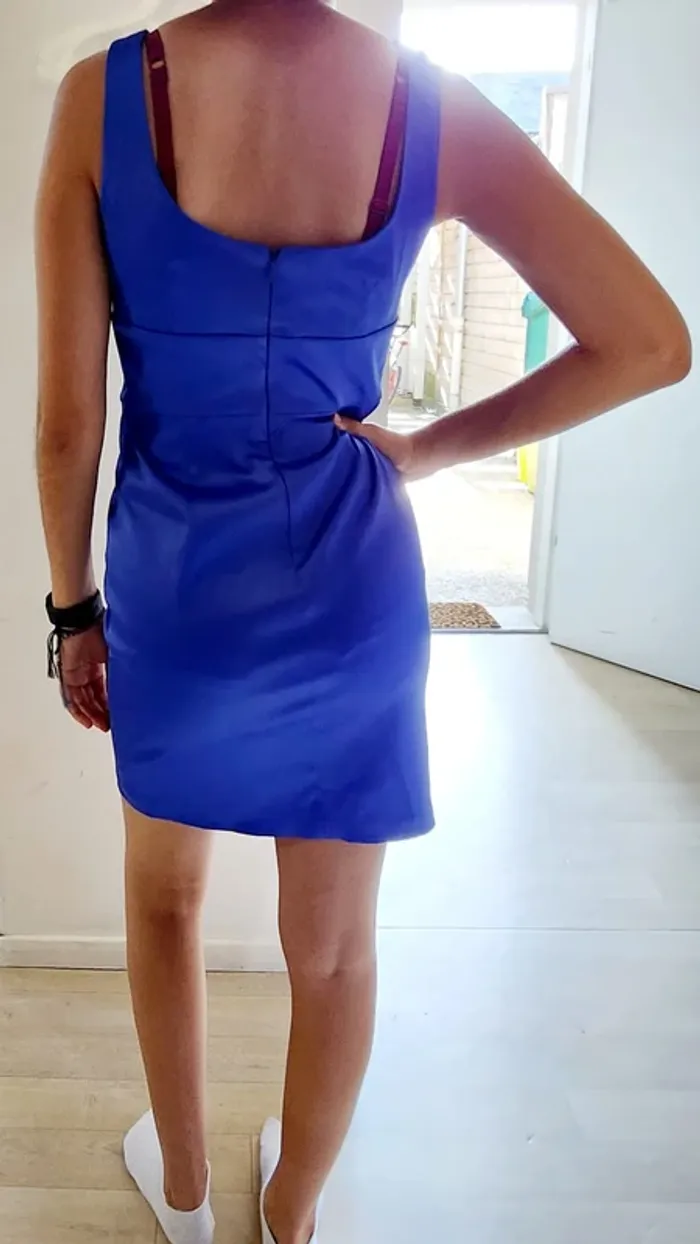 Robe cocktail bleu cobalt – Manoukian – XS - photo numéro 2
