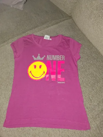 T-shirt violet Smiley 10 ans