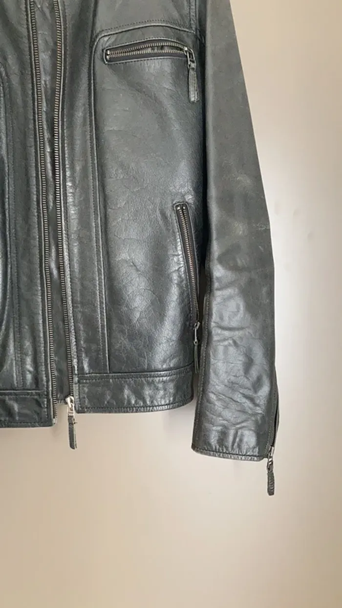 Blouson homme en cuir noir taille L Oakwood - photo numéro 6