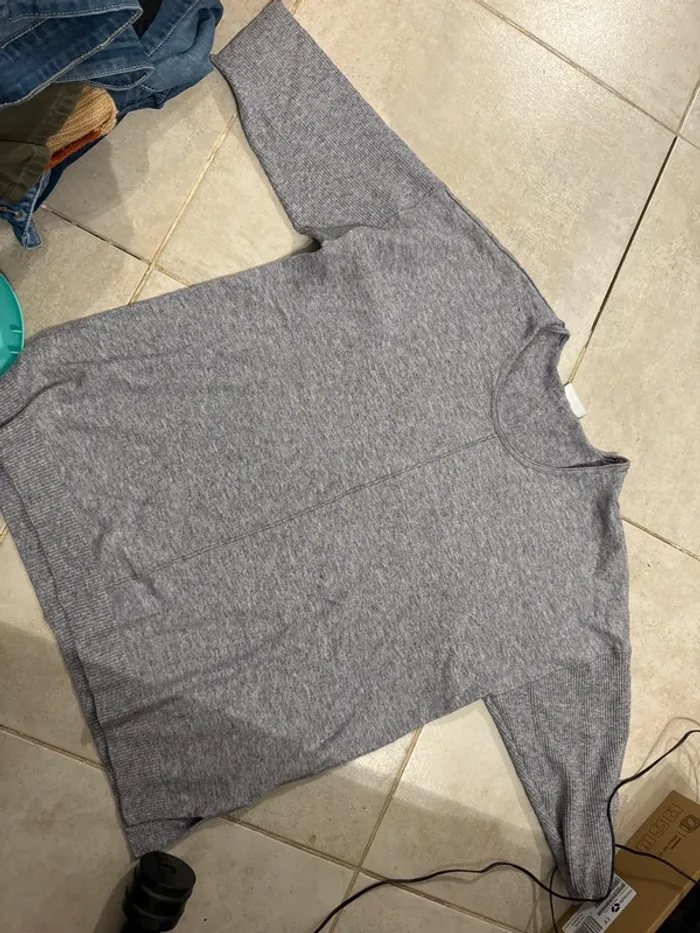 👚 Haut gris chiné Yessica – Taille 46/48 – Confort & simplicité - photo numéro 3