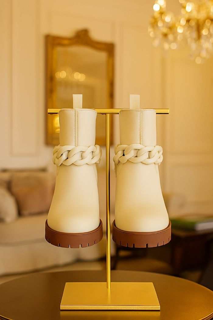 🌹stock limité - bottines chunky 'chaîne nude' lpb - photo numéro 6