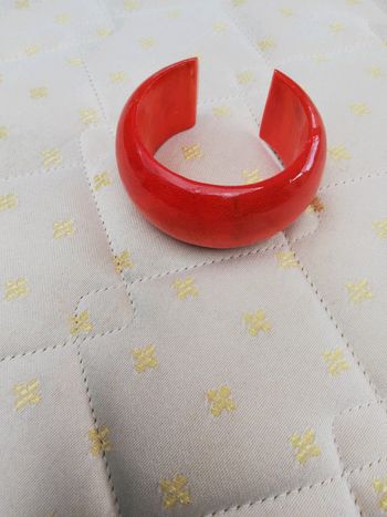 Bracelet bois orange rouge