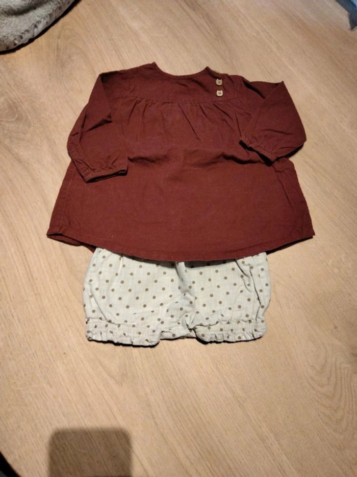 Ensemble blouse short 6 mois