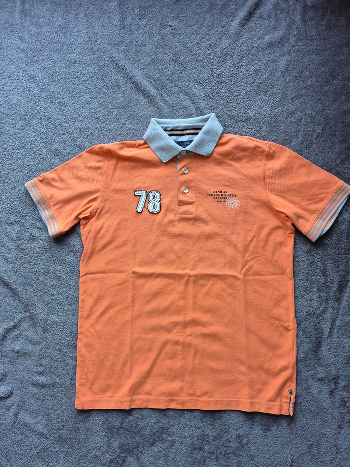 Polo bugatti orange taille M très bon état logo brodé. - photo numéro 2