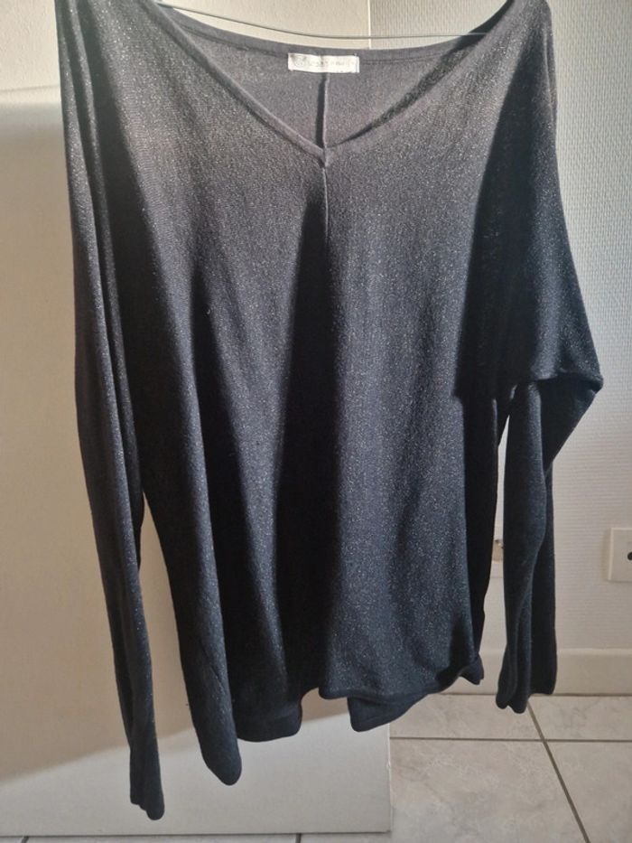 Pull noir pailleté