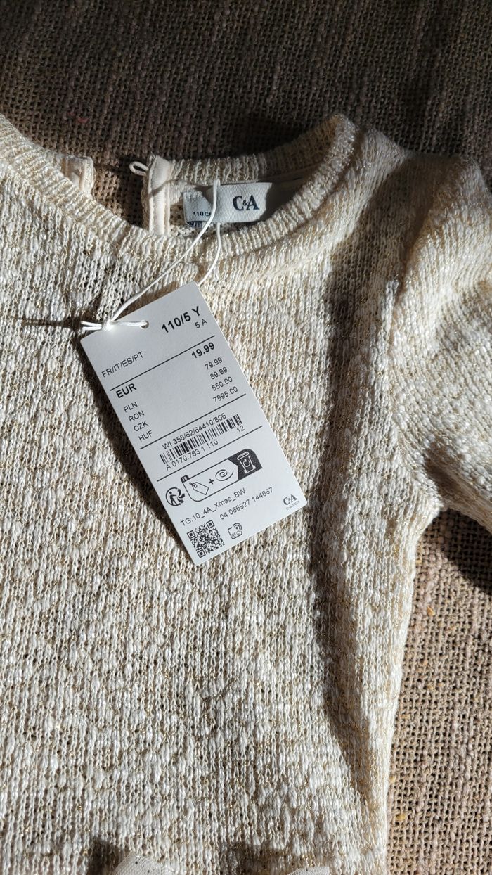 NEUF robe de fête dorée 5 ans C&A - photo numéro 2