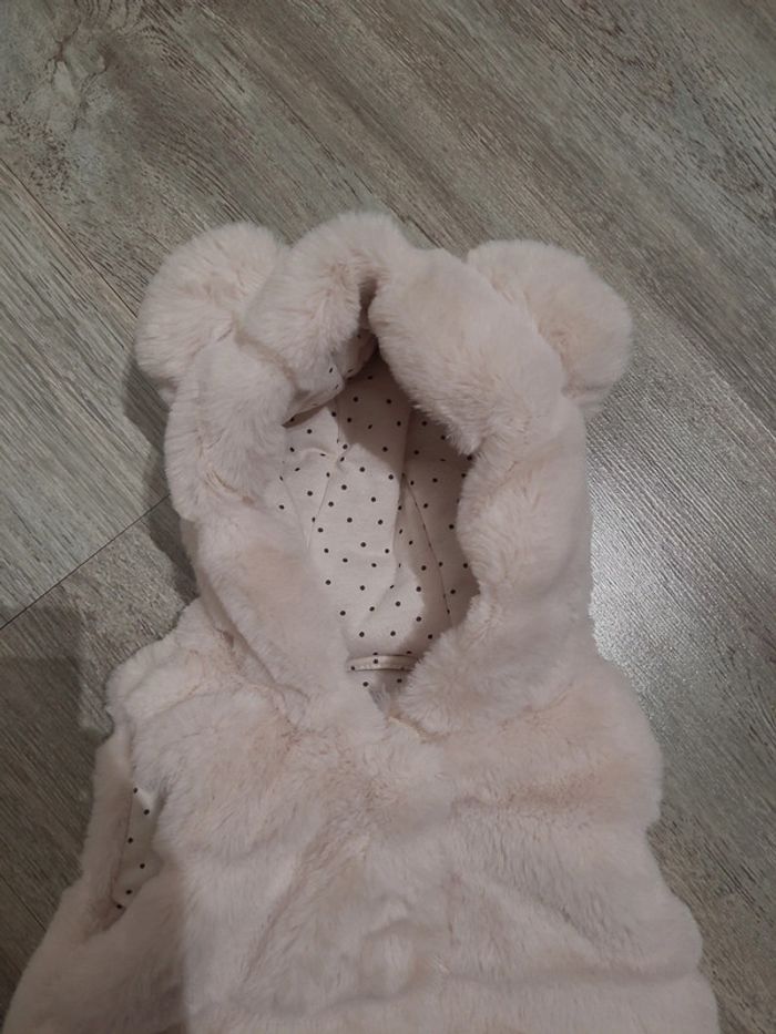 Veste gilet sans manche beige en doudou - photo numéro 2