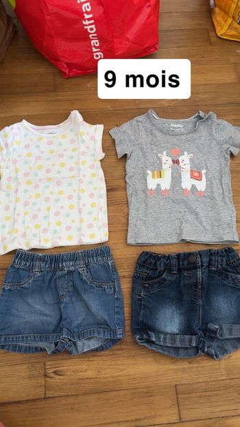 2 tenues t shirts et shorts