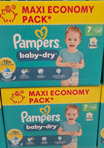 2 cartons couches pampers baby dry taille 7
