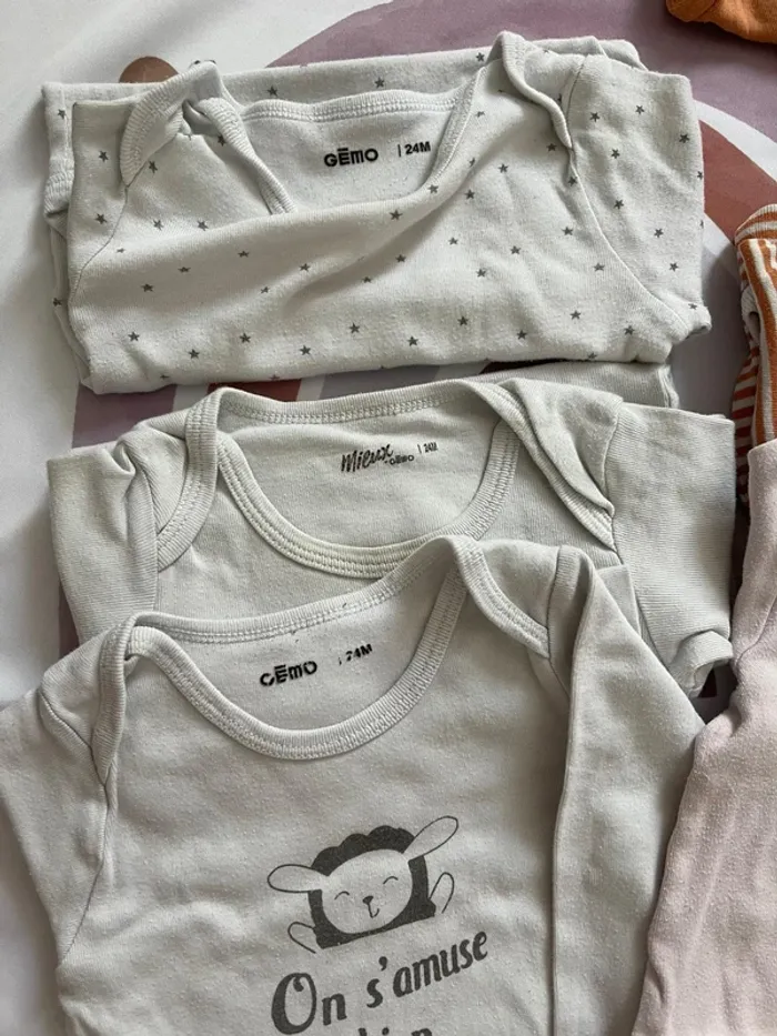 Lot de 6 bodys bébé fille – Gémo – Taille 24 mois - photo numéro 4