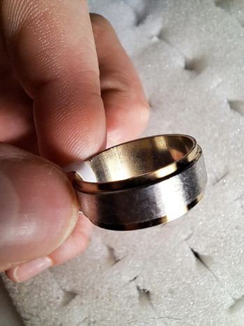 Bague acier inoxydable dorées