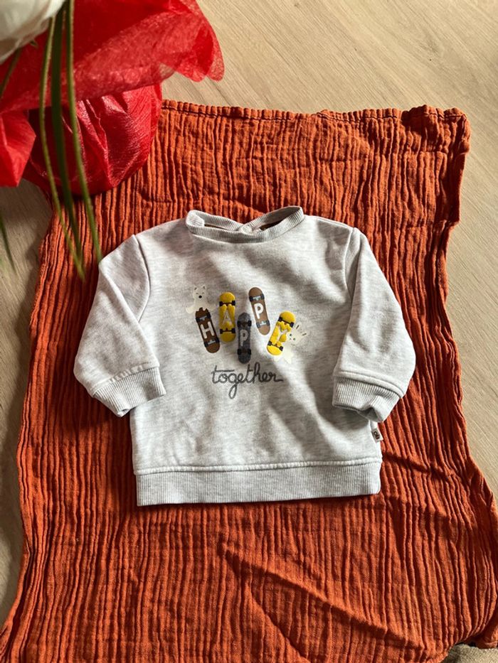 Sweat gris obaibi 3mois 59cm