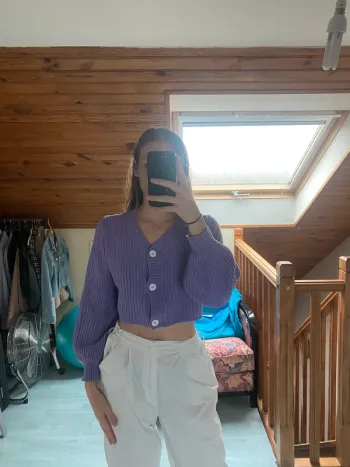 Haut tricoté violet