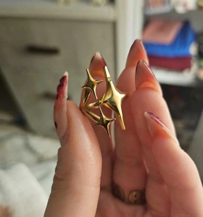 Bague Étoilesplaqué Or Ajustable - photo numéro 2