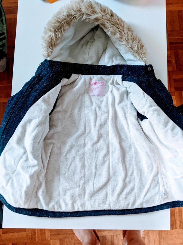 Manteau d'hiver parka fille 3 ans rembourré sherpa Gemo - photo numéro 3