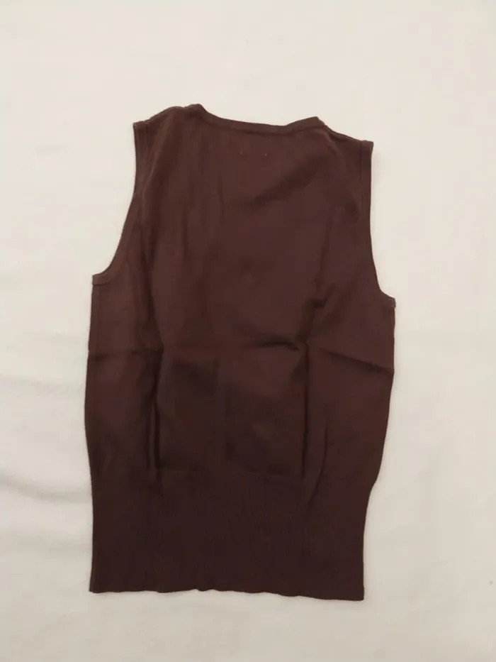 Pull sans manche marron T38 - photo numéro 4