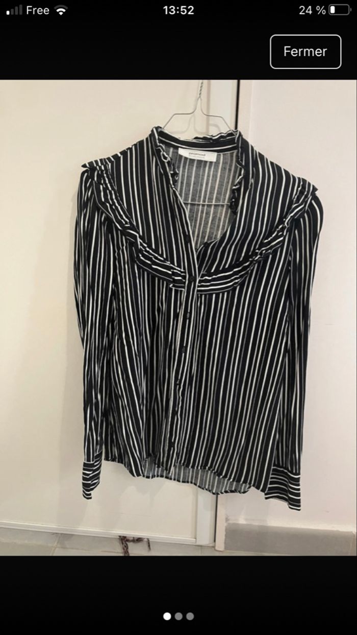 Chemise rayée noir et blanc