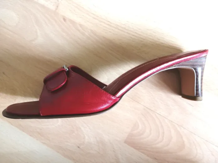 Sandales cuir rouge 40 pieds fins - photo numéro 6