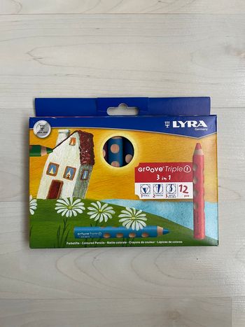 Boite de 12 crayons de couleur Groove triple 3 in 1, ergonomiques, Neufs