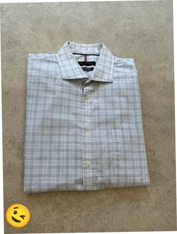Chemise Tommy Hilfiger manche courte Taille L bleu Homme Men CHE89