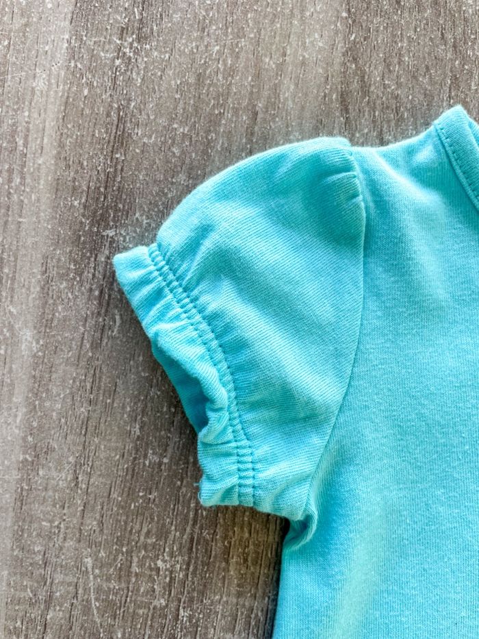 T-shirt bleu ciel à manches courtes bébé fille taille 3 mois - photo numéro 5