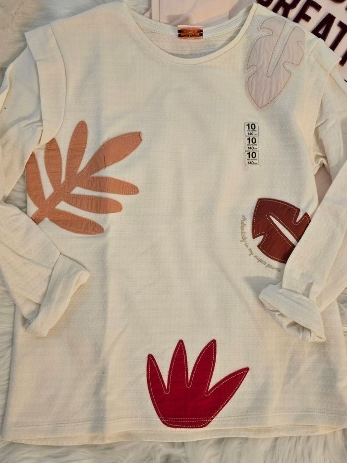 NEUF (non porté)🩷😍⚘️ superbe teeshirt ML 10 ans fille 🩷🩷🩷