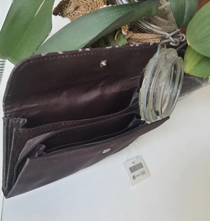 Petite pochette marron tissus "Yves Rocher" neuve - photo numéro 4