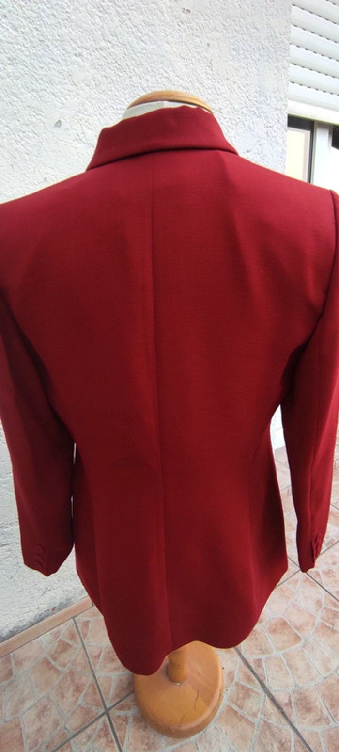 Veste blazer tailleur habillée rouge un deux trois vintage - photo numéro 6