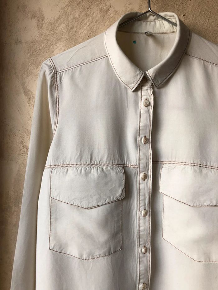 Chemise écru Stradivarius S - photo numéro 2