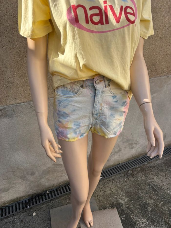 Short en jeans neuf taille haute éleven paris - photo numéro 2