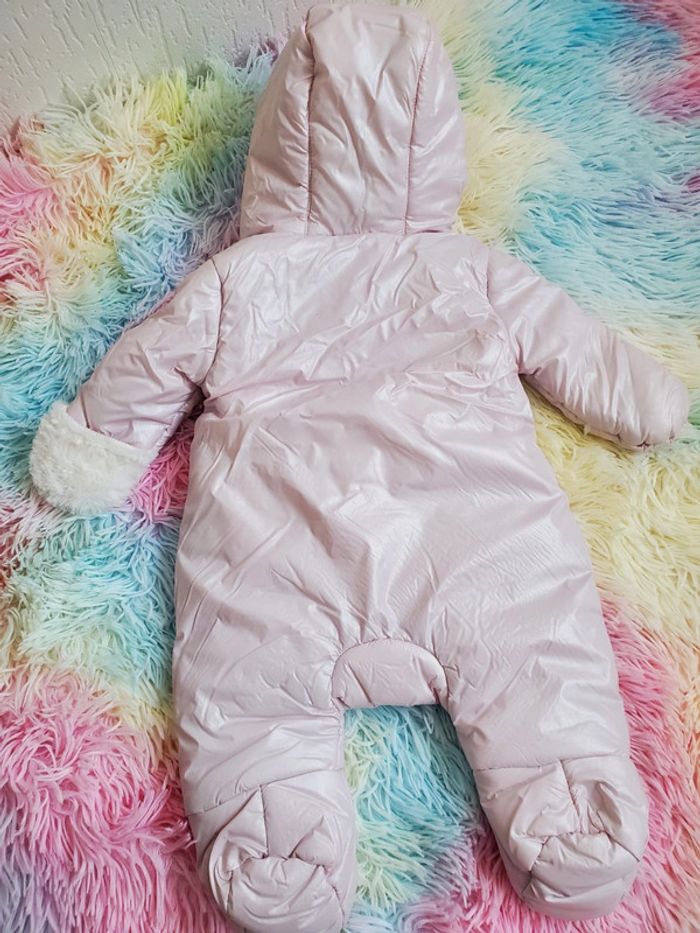 🌴 Combinaison rembourré polaire hiver licorne rose métallisé taille 1 mois - photo numéro 5