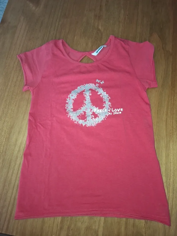 T-shirt Peace and love 3 Pommes 10 ans