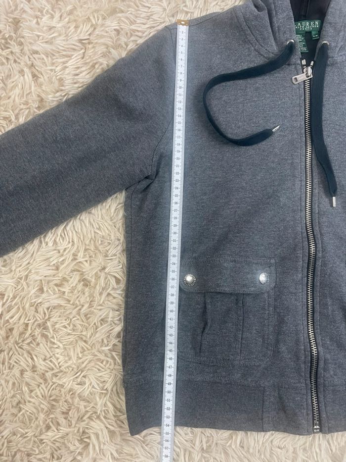 Veste capuche zip femme ralph lauren taille M gris - photo numéro 7