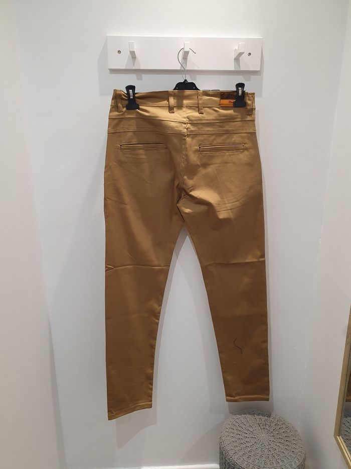 Pantalon Chino stretch camel Taille 42 - photo numéro 3