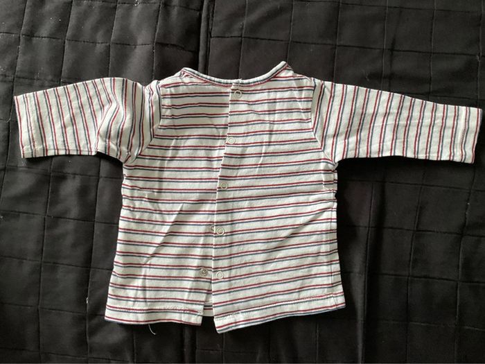 Tee shirt à manches longues rayé Vertbaudet 3 mois - photo numéro 2