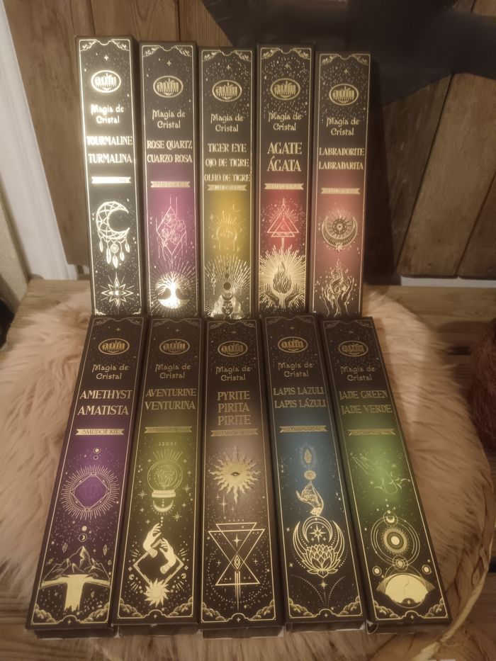 Lot 10 paquets encens pierres semi précieuses