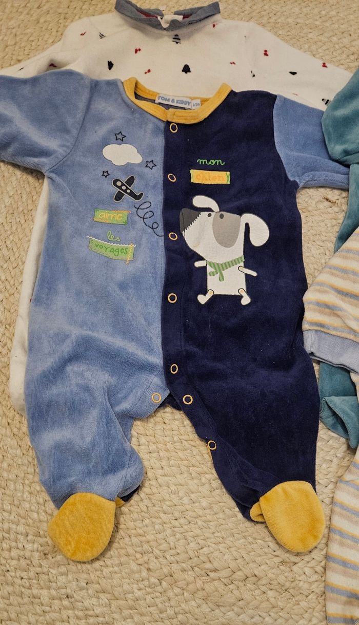 Lot 5 pyjamas velours 3mois - photo numéro 4