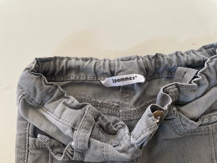 Jeans fille gris 3 pommes 12 mois - photo numéro 3