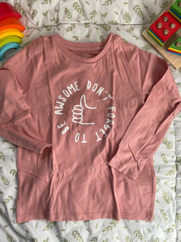 pyjama 2 pièces en coton rose 4/5 ans tex neuf avec étiquette - photo numéro 4