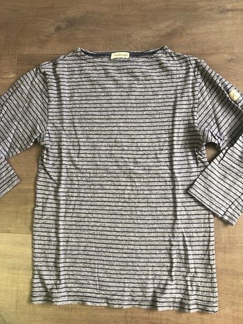 Marinière Armor Lux taille 10 ans gris et marine