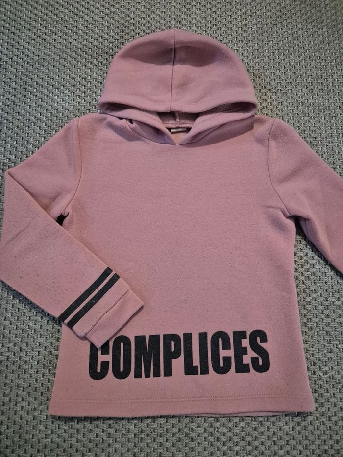 Sweet à  capuche "Complice" rose - 8 ans - photo numéro 2