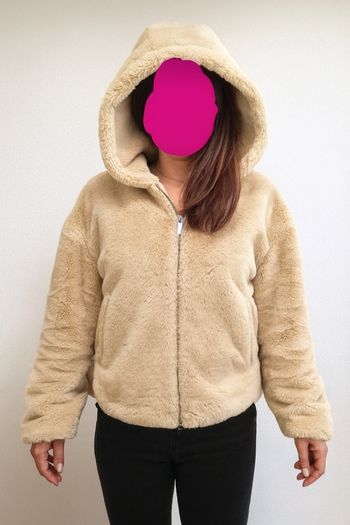 Veste à capuche Zara fausse fourrure Léger Beige Crème Taille xs