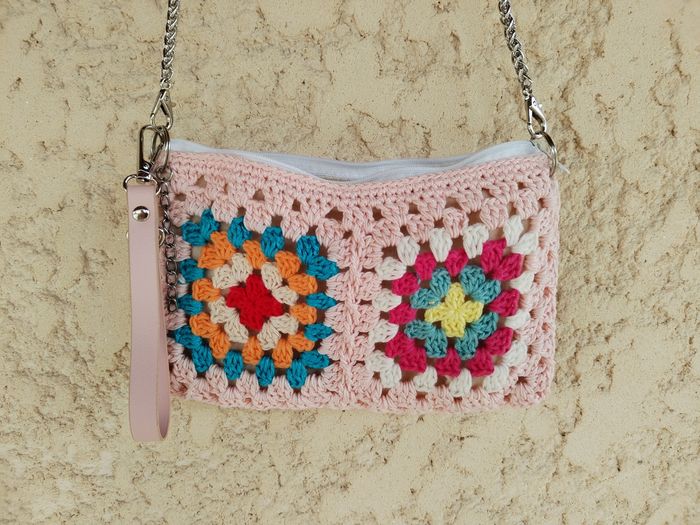 Sac à main Pochette femme crochet rose - photo numéro 2