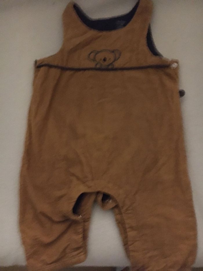 Salopette marron velours Obaibi 6 mois