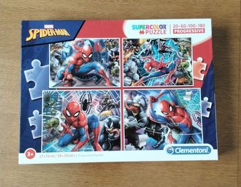 Puzzle, Spider-Man,  4 Puzzles progressive, 20+60+100+180 ,pièces  ,Clementoni  ,neuf 