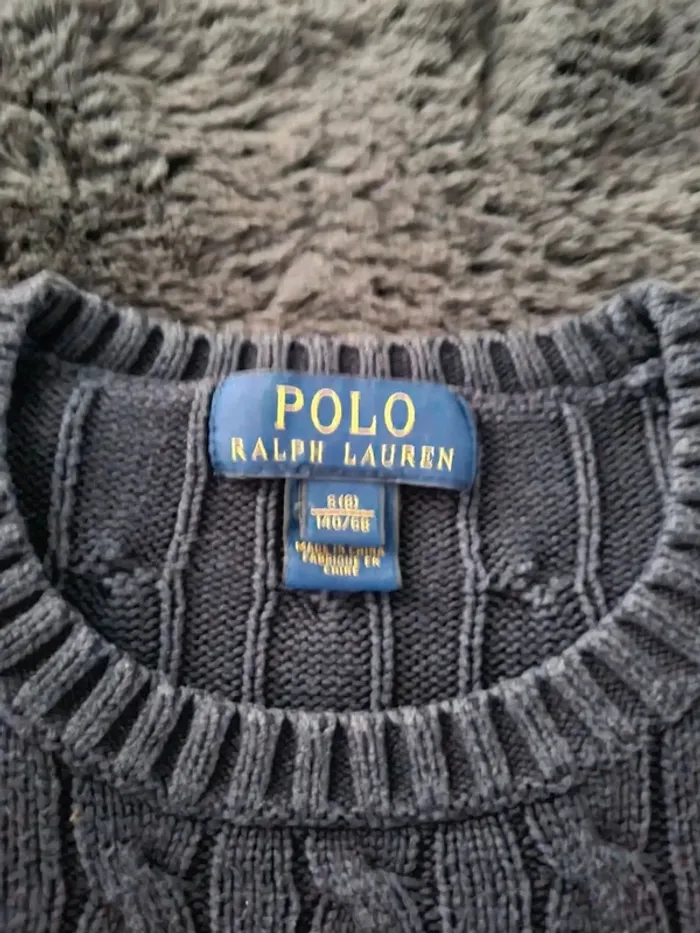 Pull torsadé Ralph Lauren bleu marine, 6-7 ans Enfant - photo numéro 5